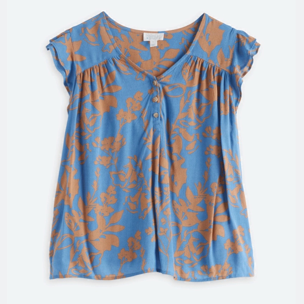MARKET & SPRUCE Charlotte Ruffle Detail Blouse